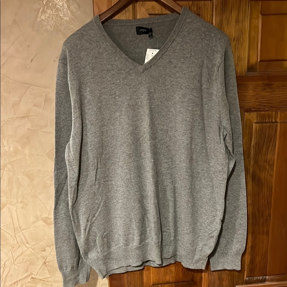 J. Crew Men's Gray V-Neck Sweater